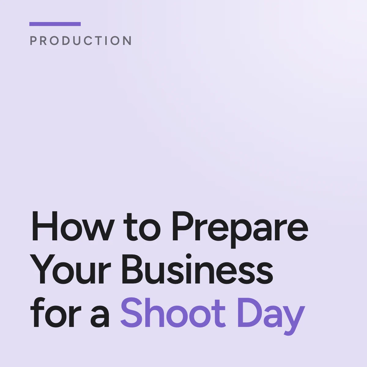 Journal cover reading How to Prepare Your Business for a Shoot Day