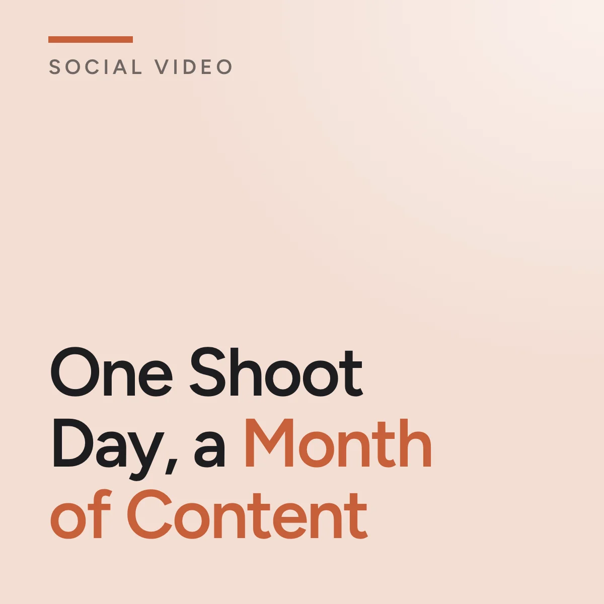 Journal cover reading One Shoot Day, a Month of Content