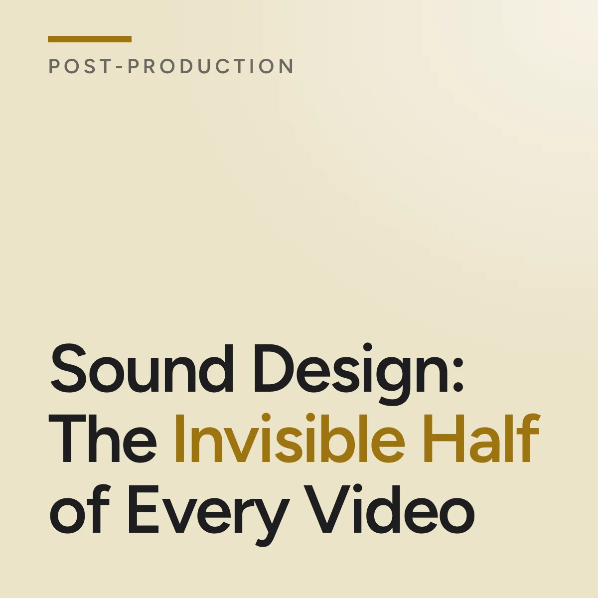 Journal cover reading Sound Design: The Invisible Half of Every Video